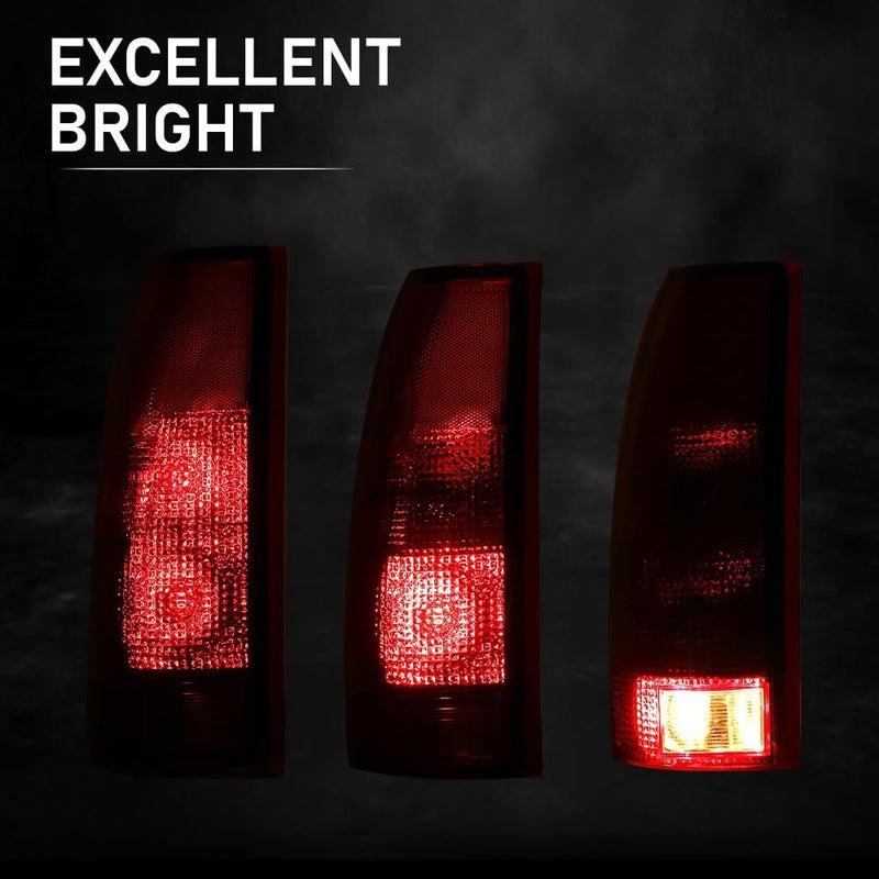 GPLUS Tail Lights Assembly w/Bulb,Comaptible with Chevy GMC C/K 1500 2500 3500,Fit Chevy Silverado 1988-1999,Fit Chevy Blazer 1992-1994, Red Left&Right Luces Traseras, Faros Traseros Rear Lamps - Image 4